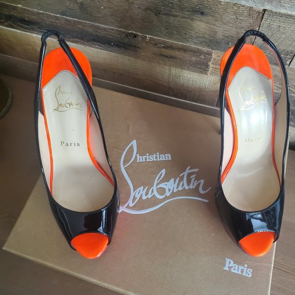 Authentic Christian Louboutin Lady Peep Sling 150 Patent Heels EU37 - Picture 6 of 8